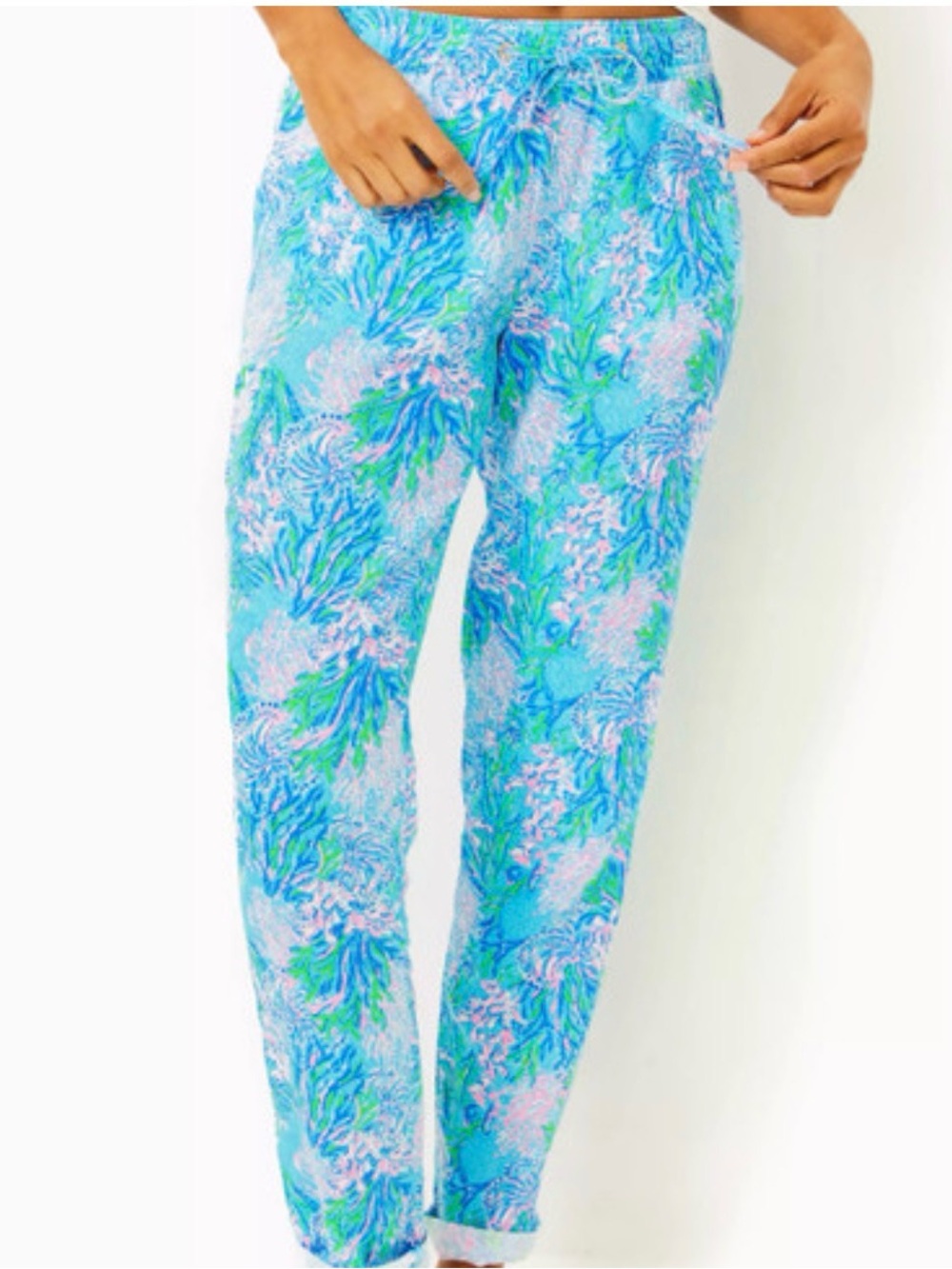 Lilly Pulitzer Blue, Green & Pink Printed Ankle Pants